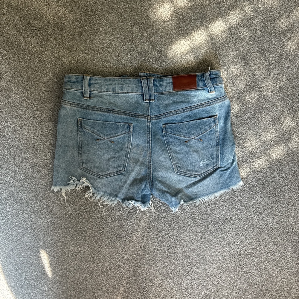 Publish Blue Jean Shorts Distressed Frayed Hem